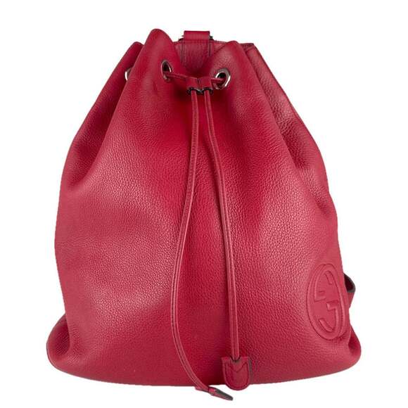 GUCCI Red Leather Backpack main image 11